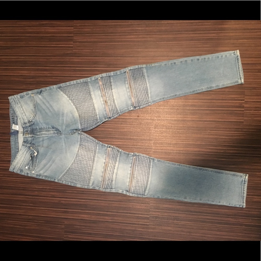 H&M Mid-wash biker jeans